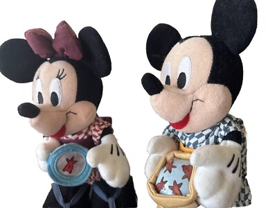 2 DISNEY SEGA TOKYO 7 Inch MINNIE MICKEY JAPANESE KIMONO PLUSH