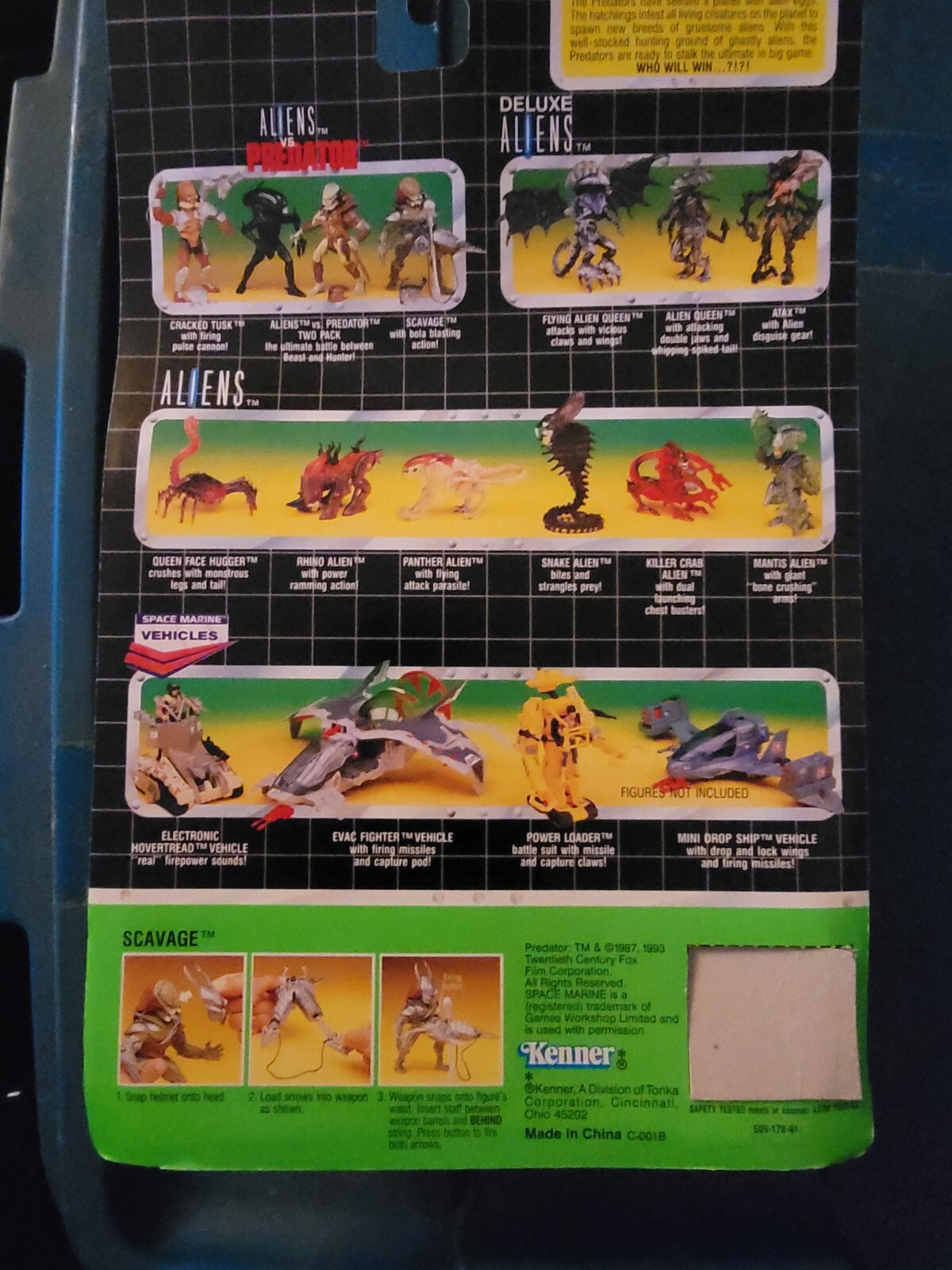 Predator Action Figure Kenner 1994 Scavage w/ Bola Blasting Action