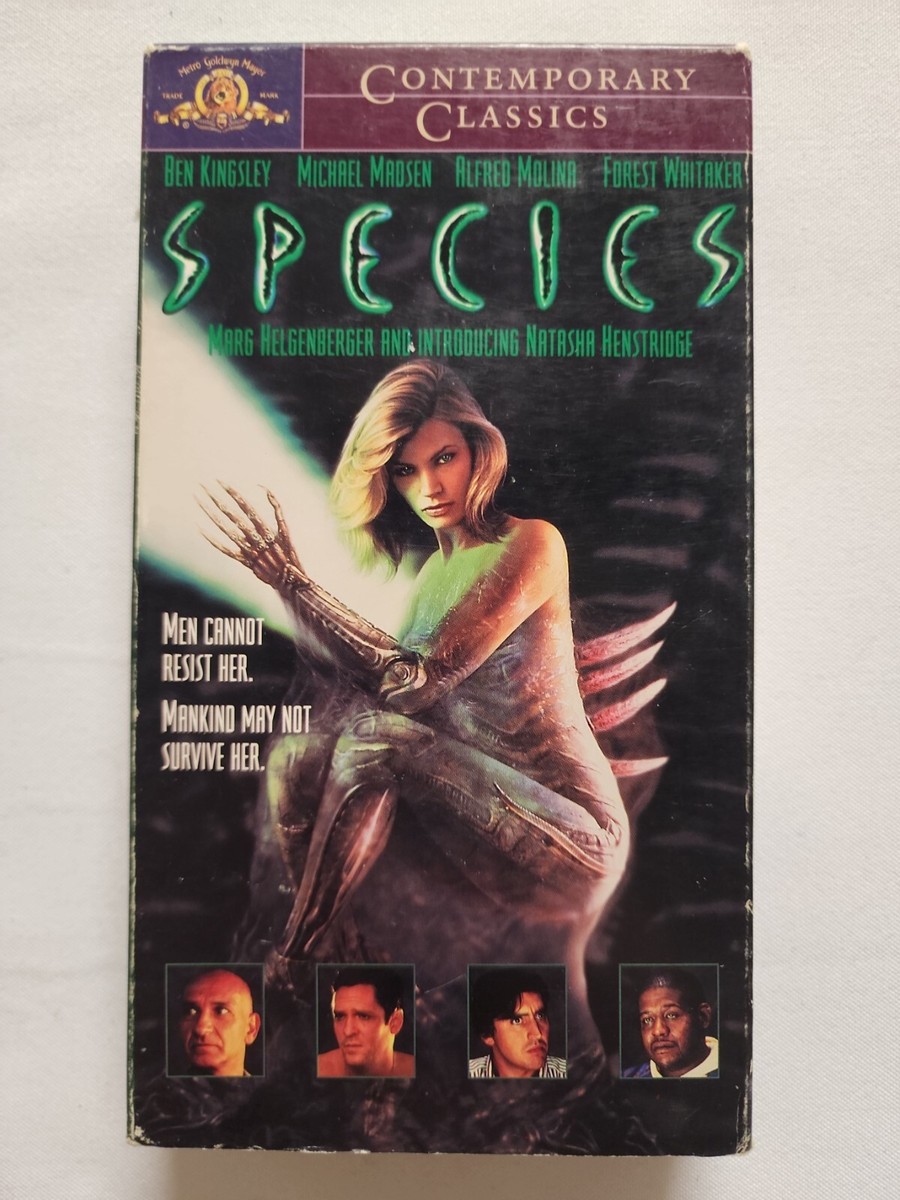 SPECIES Ben Kingsley VHS Tape, COMPLETE/TESTED SEE PHOTOS (VHS28)