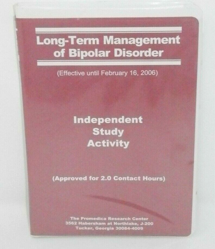 Promedica Long Term Management of Bipolar Disorder Independent Study Activity CD