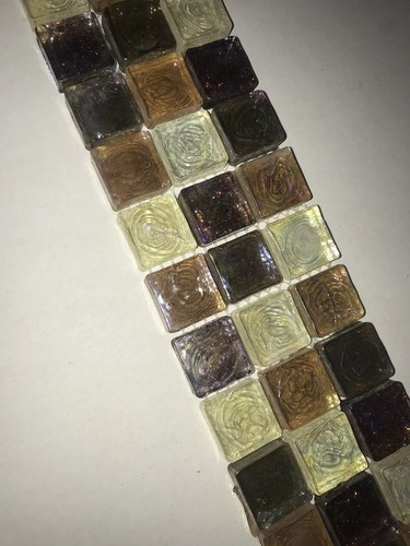 Hammered Glass Mosaic Border Tile Kitchen Bathroom 305mmx62mmx8mm - Picture 2 of 3