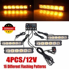 4er LED Warnlicht Frontblitzer Stroboskoplicht Warnleuchte 12V KFZ LKW PKW DHL
