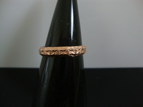 Anello a fascia M RISERVA Milor 14 carati firmato oro rosa 585 intagliato ornato ca. 1,5Gr 8US - Foto 4 di 8