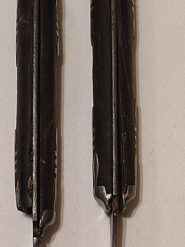 2 Antique Civil War Era Dining Forks 3 Tine Wood Handle Set Highly Ornate Heavy - Picture 22 of 24