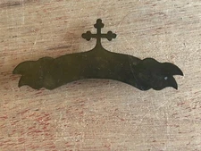 Deco Cross Badge Pin Ribbon Holder Brass Tone Chas Svendsen USA Vtg Antique