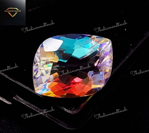 15.60 Ct Lab-Certified Mystic Quartz Rainbow Gemstone - Sparkling Fancy Cut - Picture 10 of 10