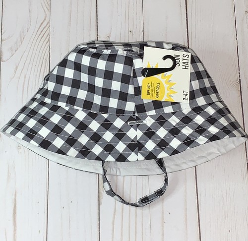 Goldbug Baby Toddler Girl Gingham Print Reversible Bucket Sun Hat Size 2T-4T - Picture 3 of 4