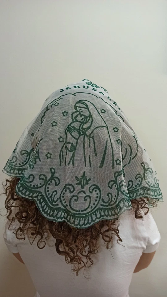 Pagadores de Iglesia Mantilla Mujeres Dantail Encaje Bufanda Cubierta para la Cabeza Regalo Jerusalén Foto 2 de 4