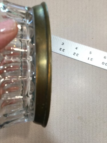 vintage cut glass crystal trinket dish brass gold tone base - Picture 5 of 5