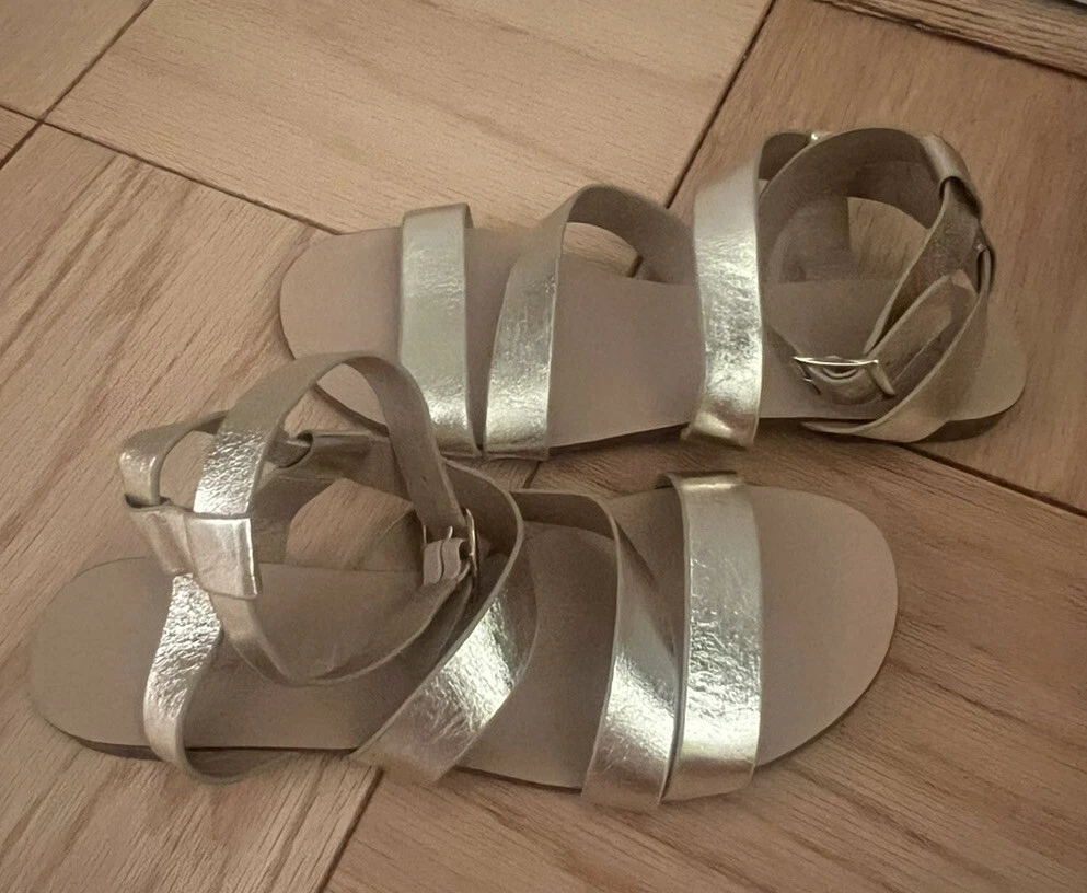 Splendid Gold Strappy Sandals Size 6.5 eBay