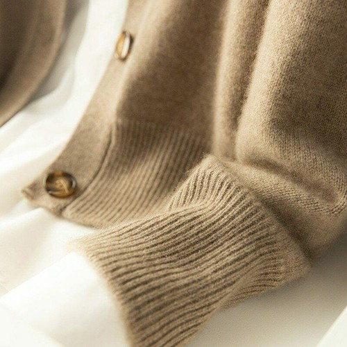 2023 top 100% cashmere sweater women's slim half high neck cardigan hot - Picture 11 of 19