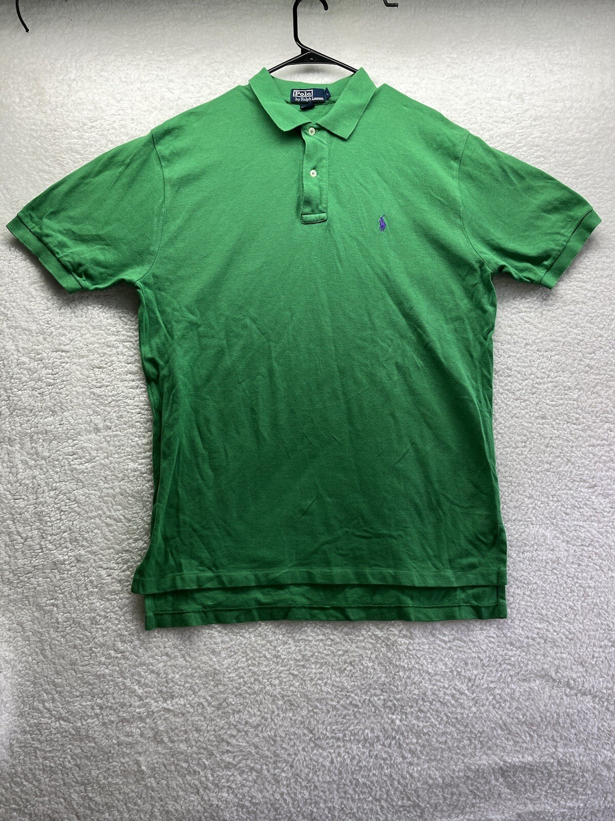 Ralph Lauren camicia uomo grande verde polo cotone manica corta golf viola pony