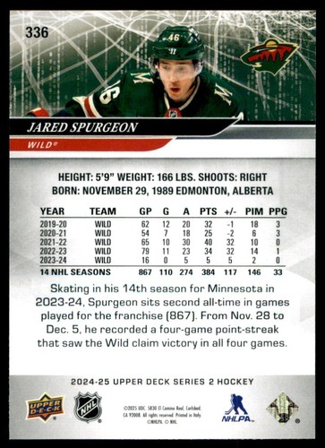 2024-25 UPPER DECK SERIES 2 HOCKEY BASE #301-400 *U-PICK* (PICK from List) - Picture 174 of 402