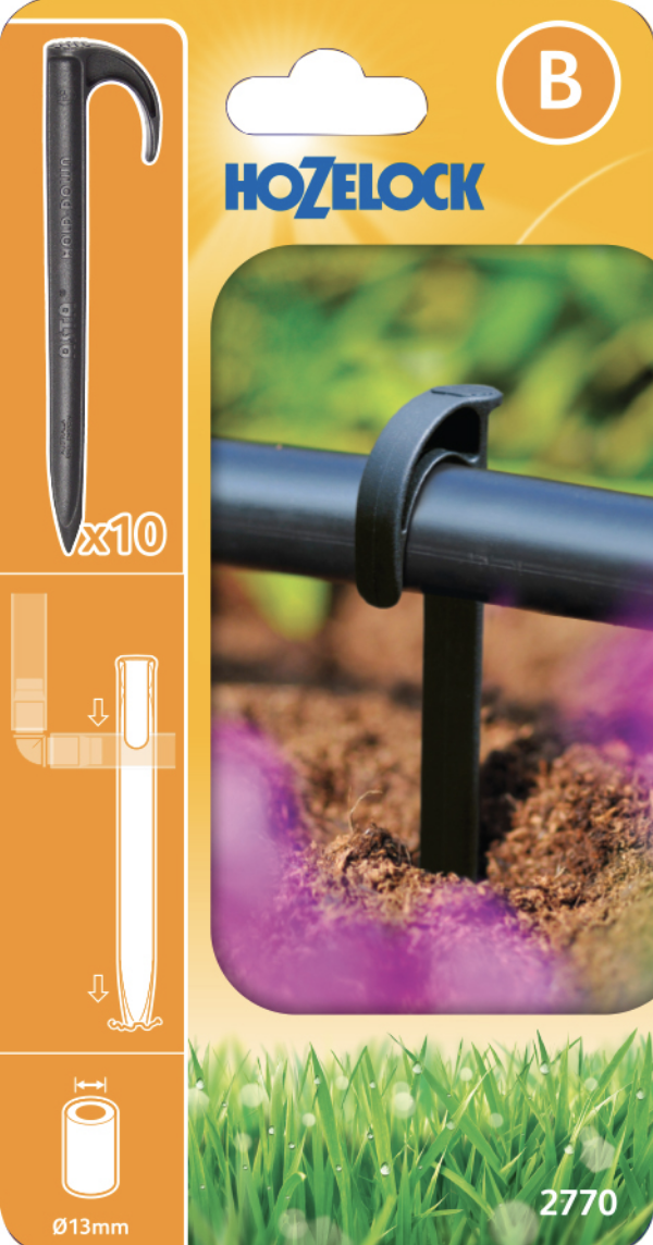 2770 0010 Hozelock Supply Tube Stake 13mm (10 pack)