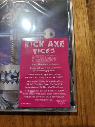 KICK AXE "Vices" REMASTERED + Bonus Trk. (CD) NEW & SEALED - Picture 2 of 2
