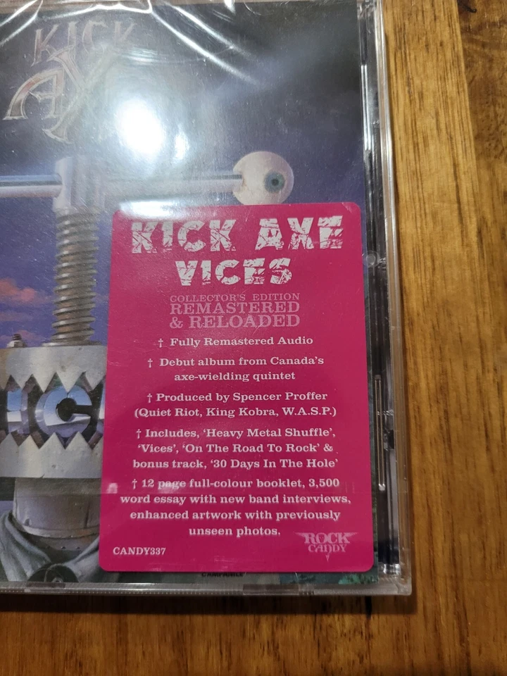 KICK AXE "Vices" REMASTERED + Bonus Trk. (CD) NEW & SEALED - Image 2 of 2