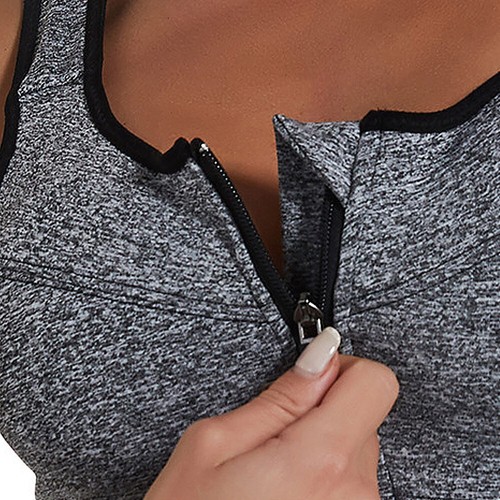 Womens Plus Size Sports Padded Front Closure Breathable Underwear Yoga Gym Bra - Picture 3 of 31