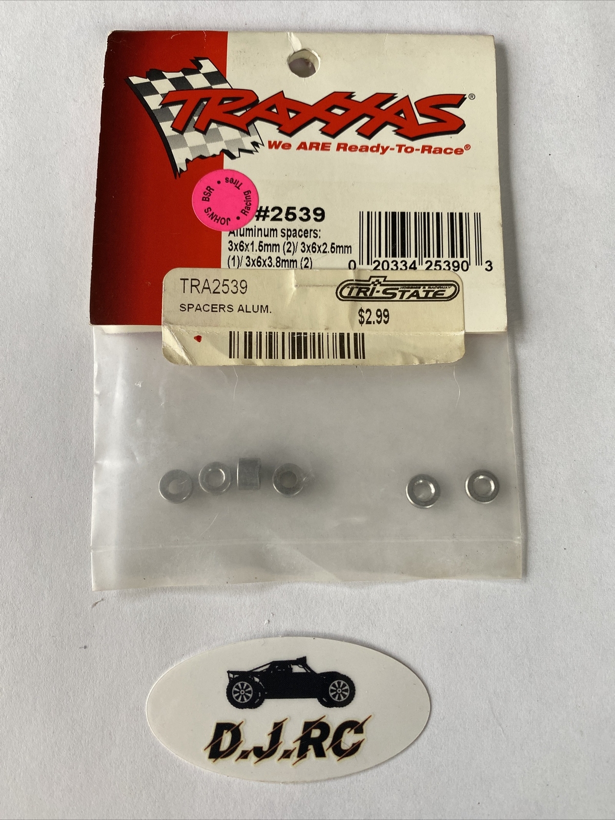 Traxxas 2539 Alum Spacers 3x6x1.5mm (2) 3x6x2.5mm (2) 3x6x3.8mm (2