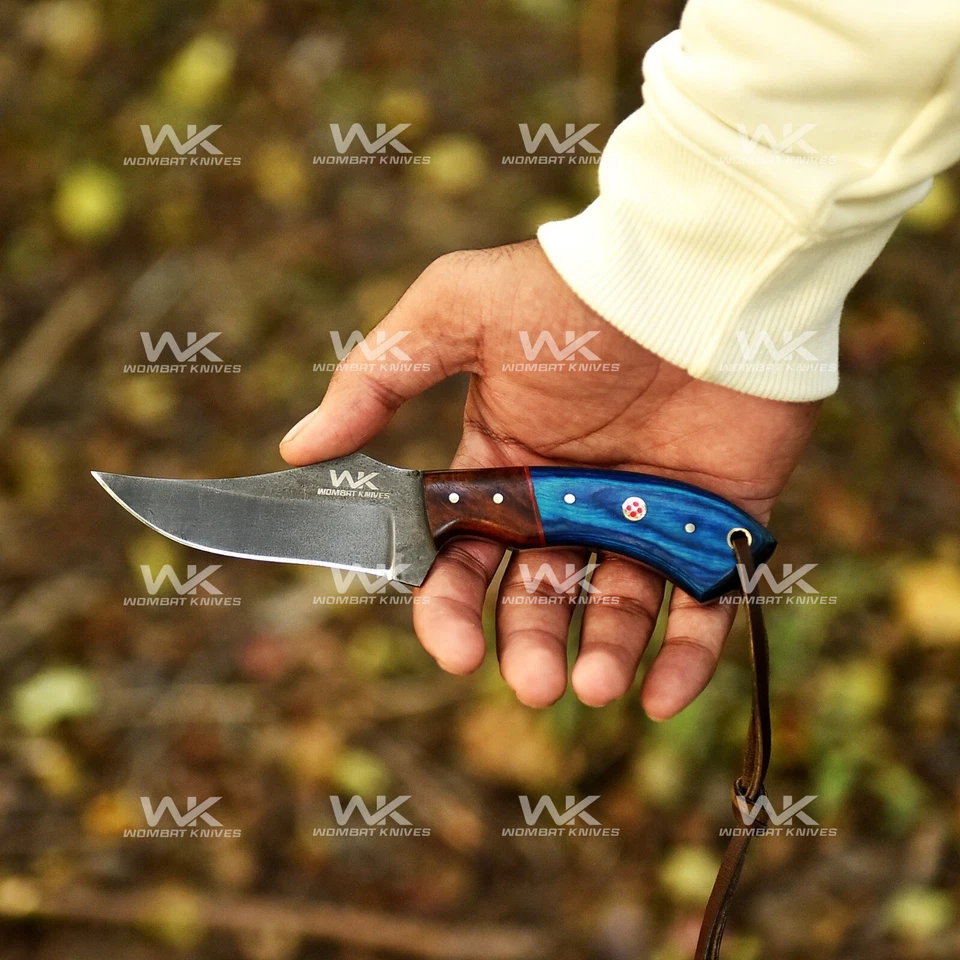 Cuchillo de caza vaquero de acero hecho a mano 1095 con funda de cuero, cuchillo Skinner Foto 2 de 4