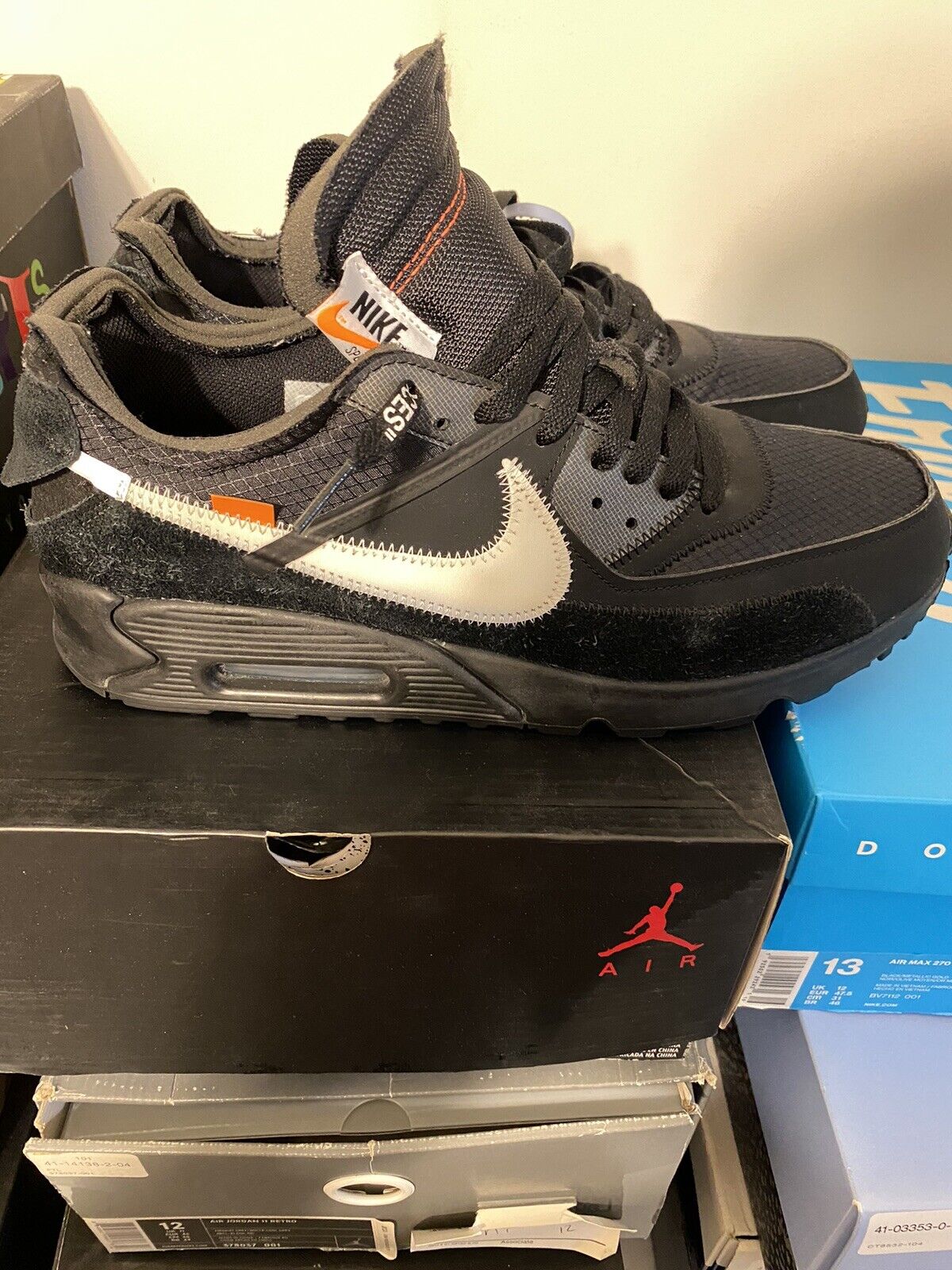 vliegtuigen Verschillende goederen opladen Size 12 - Nike Air Max 90 x OFF-WHITE Black 2019 Used In Great Condition  9/10 191885816463 | eBay