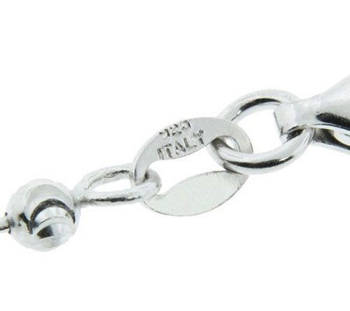 2.3mm Diamond Moon Cut Ball Bead Chain Necklace Real Sterling Silver ITALY QVC - Picture 5 of 5
