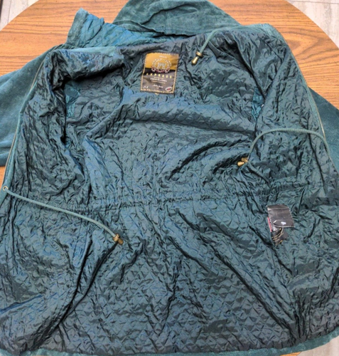 Vtg Express Avenue de L’OPERA No. 4 Suede Hooded Parka Coat Jacket Small STAINED - Picture 6 of 19