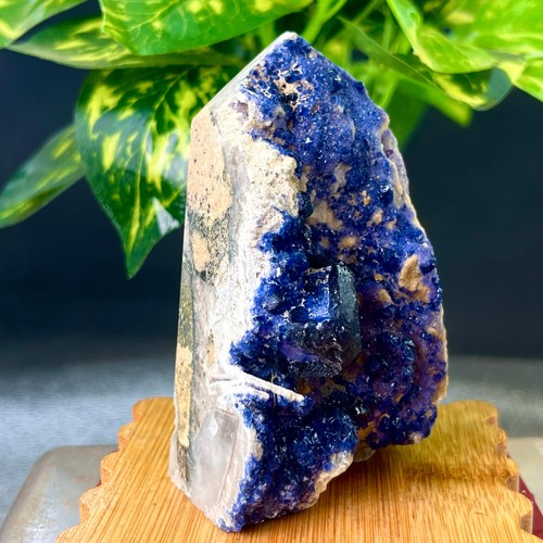 Raro campione di cristallo minerale fluorite cubica blu trasparente 236G/Cina - Foto 4 di 10