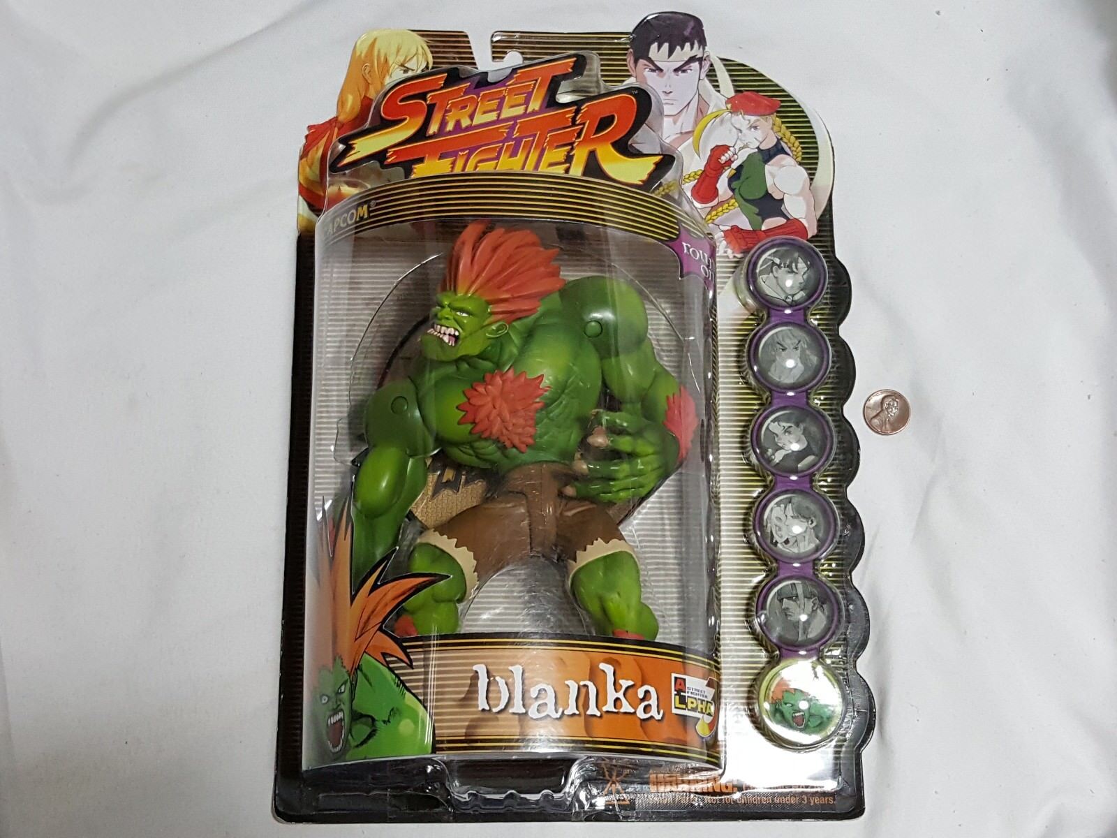 Street Fighter Action Figures Blanka 1999 Carded Capcom Blue Variant