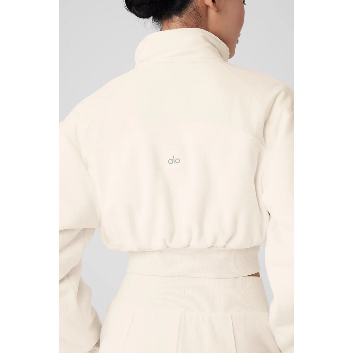 Alo Yoga☆Polar Fleece Cropped Wintry Mix Jacket アイボリー Alo Yoga Polar Fleece Cropped Wintry Mix Jacket Ivory S | eBay