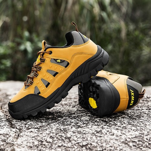 Mens Leather Mesh Trekking Trainers Shoes Outdoor Hiking Boots Walking Sports DM - Picture 32 of 45