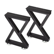Taelakeni 16 Inch Metal Bench Coffee Table Legs, Set of 2, Black