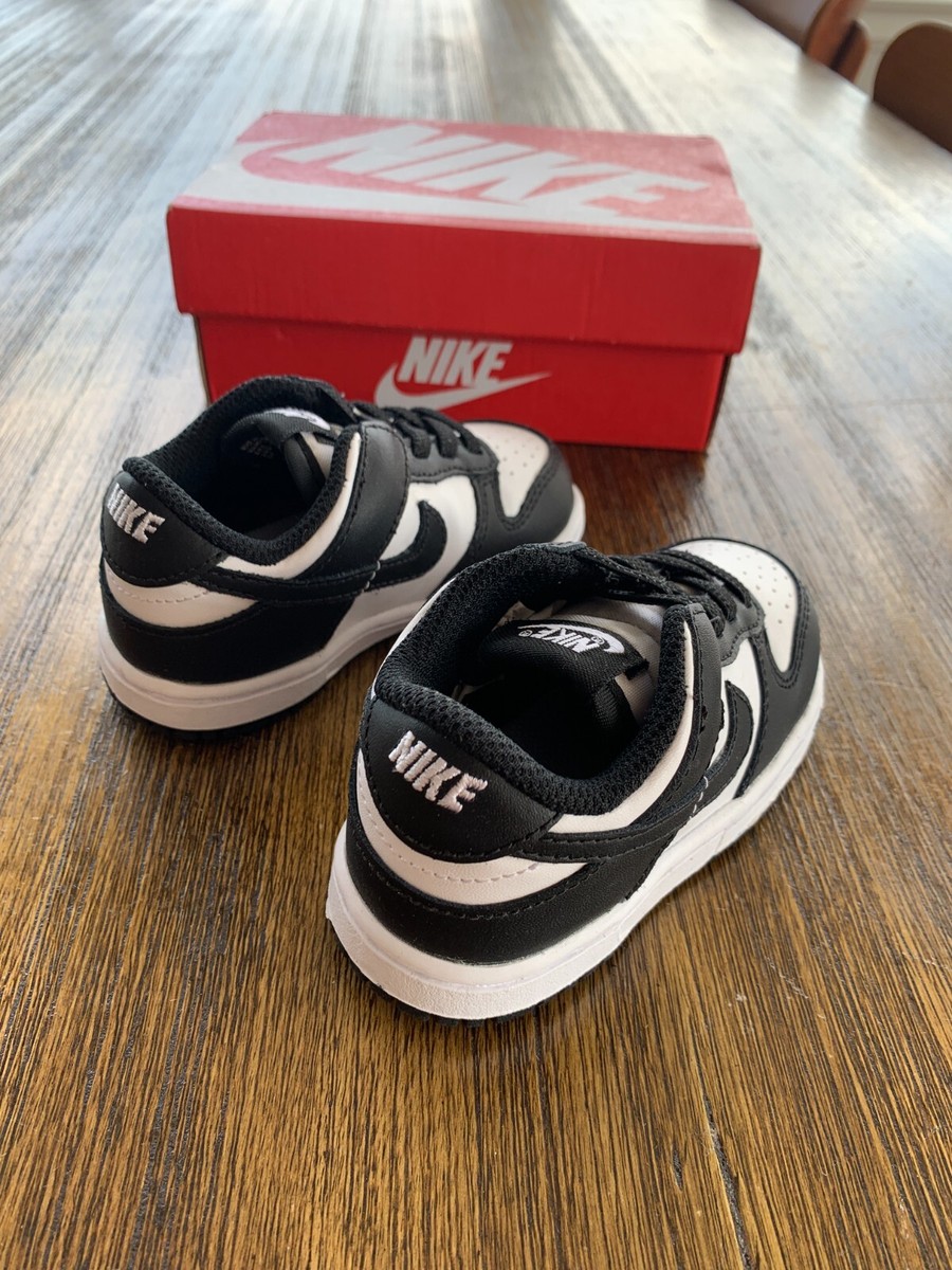 New Nike Dunk Low Panda CW1589-100 Toddler TD Kid's Sneakers