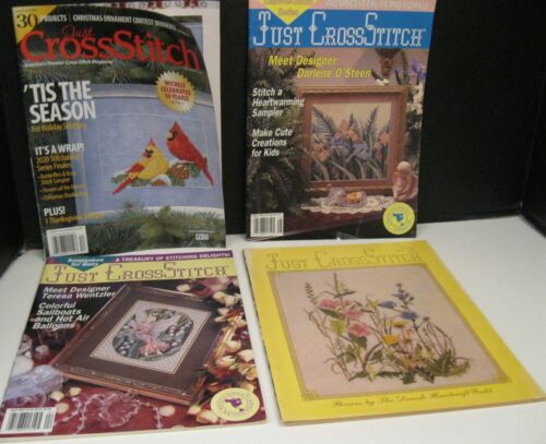 LOT OF 4 JUST CROSS STITCH MARCH APRIL 1986 THROUGH DECEMBER 2020 SOFTCOVERS