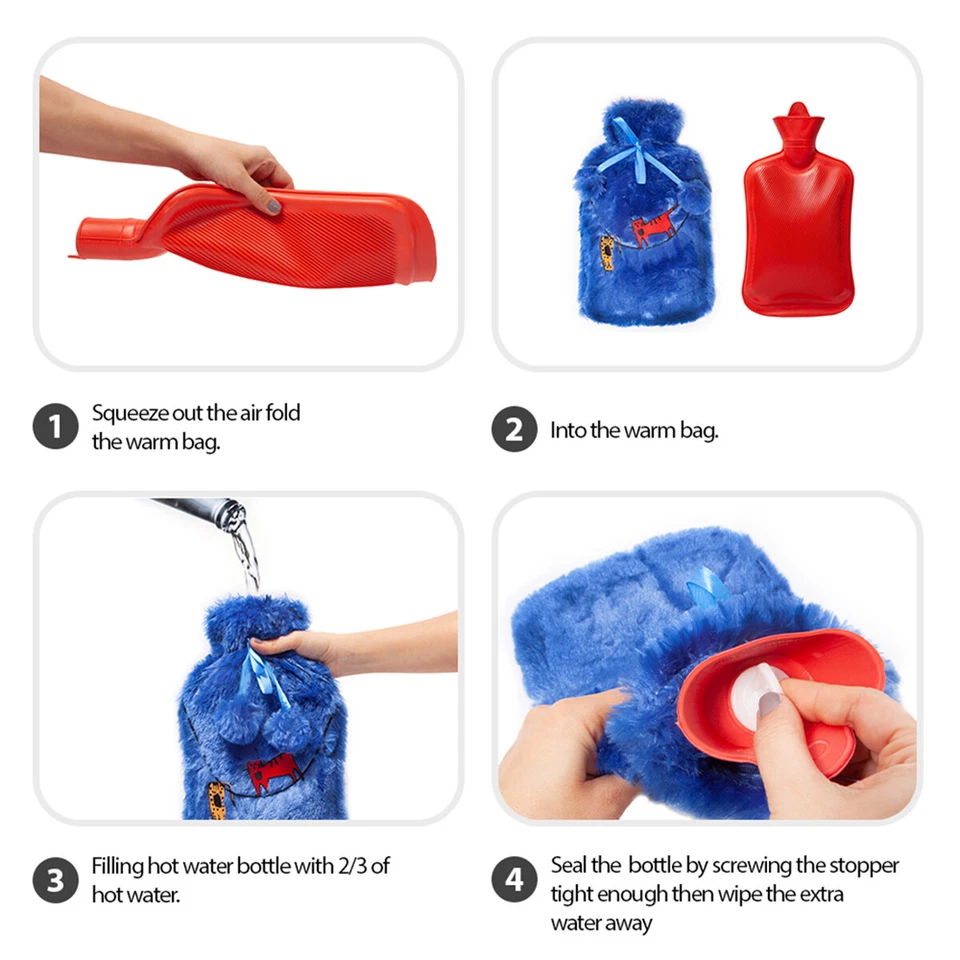 Biggdesign Cats Green Hot Water Bottle with Soft Plush Cover 68 OZ - Image 2 of 4