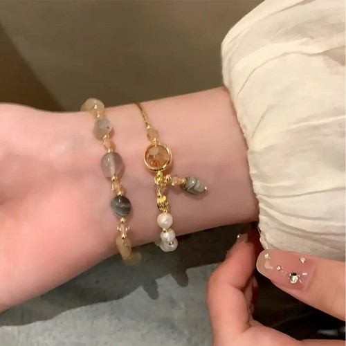 Boho Imitation Jade Beaded Bracelet Perfect Women December Birthstone Gift - Picture 4 of 6