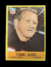 1967 Philadelphia TOMMY NOBIS Rookie Card RC No. 7 Atlanta Falcons Linebacker. rookie card picture