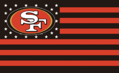 San Francisco 49ers American Flag Logo 3x5- With Grommets Football