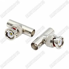 1x BNC Male Plug to Dual BNC Female Jack RF Adapter Connector 3 Way T Tee Type