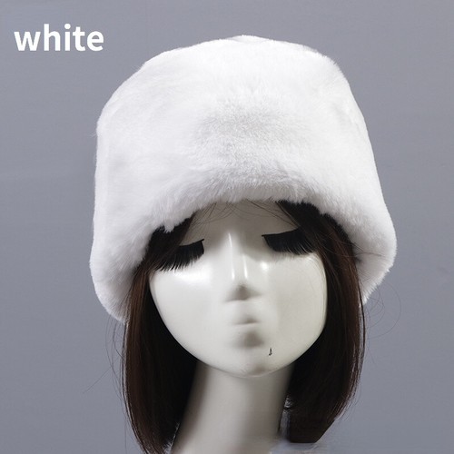 Women Men Russian Cossack Flat Hat Thermal Cap Faux Fur Winter Ski Trapper Warm - Picture 16 of 32