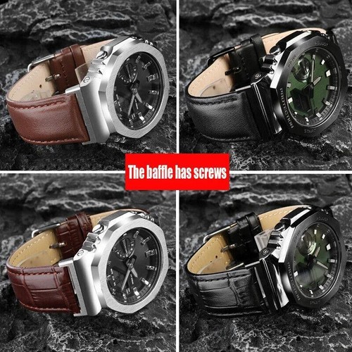 Fit For Casio G-Shock Farmhouse Oak Octagon GM-2100 GA-2100 Watch Strap Leather - Picture 4 of 50