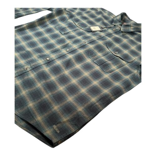 CC Filson Alaskan Guide Brushed Cotton Flannel Shirt Navy Pine Plaid Size XL - Picture 2 of 9