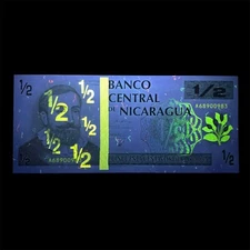 NICARAGUA 1/2 Cordoba Banknote World Paper Money UNC Currency Nicaraguan UV Note