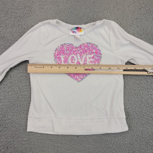 Camisa Top Magic By Between Niñas Talla 4T Niño Manga Larga Blanco Corazón - Imagen 3 de 11