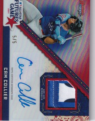 2024 Bowman’s Best Cam Collier Futures Game Relic Patch Auto Red Refractor 5/5