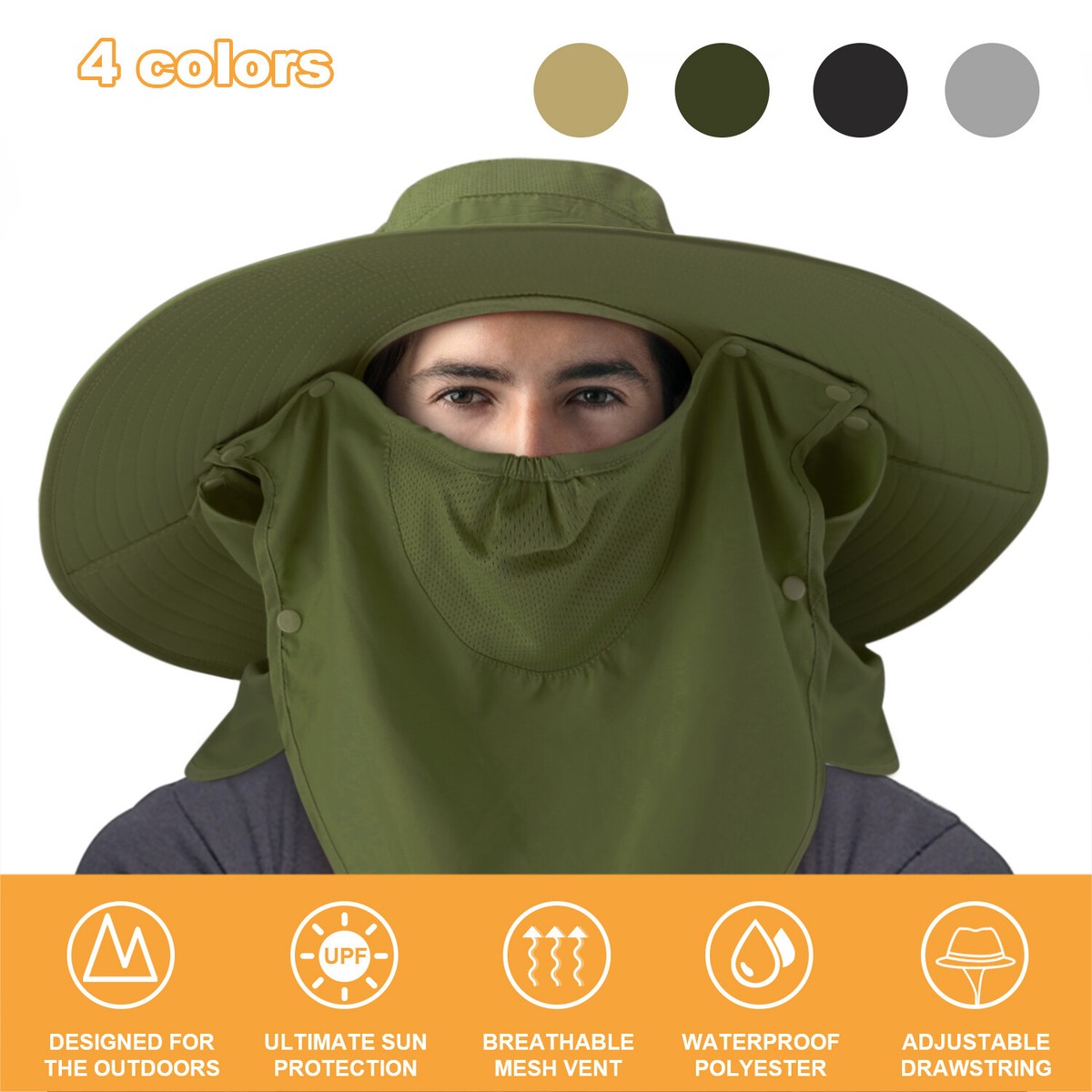 3-in-1 Detachable Sun Hat - Wide Brim UV Protection with  display picture 2