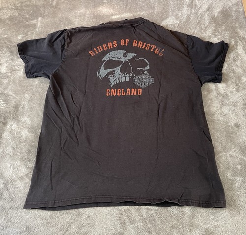 HARLEY DAVIDSON GENUINE MENS XL T SHIRT RIDERS OF BRISTOL ENGLAND 2009 - Picture 3 of 11