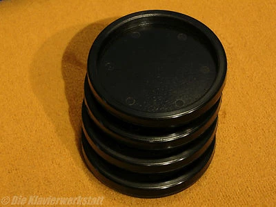 4 Klavieruntersetzer Untersetzer Klavier schwarz hochwertig Kunststoff 70mm  - Bild 1 von 2