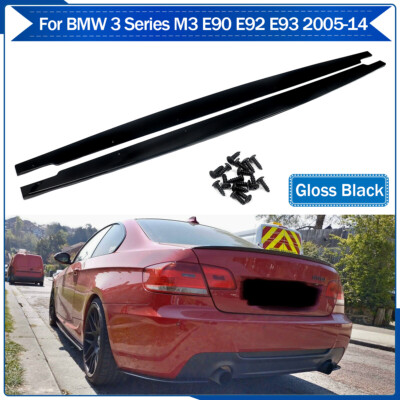 Gloss Black Side Skirts Extensions For BMW 3 Series M3 E90 E92 E93 Sport 2005-14