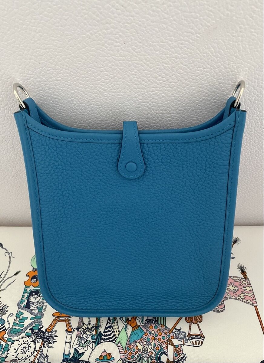 NIB HERMES Mini Evelyne 16 Taurillon Maurice Amazone TPM Blue