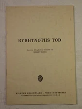 Byrhtnoth's Death Translated from Old English by Herbert Koziol 1960 16 Pages